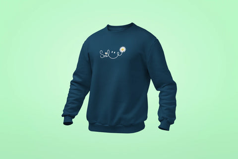 smile unisex sweatshirt navy blue