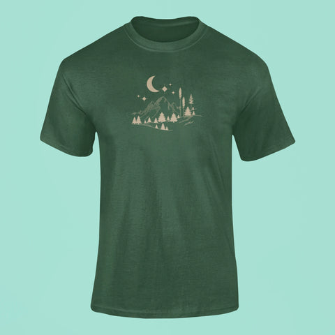 starry mountain t shirt green