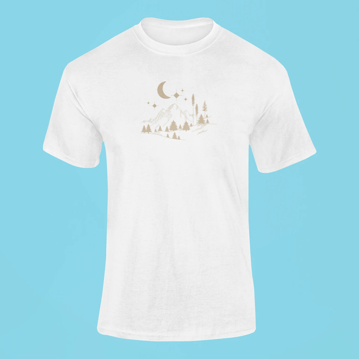 starry mountain t shirt white