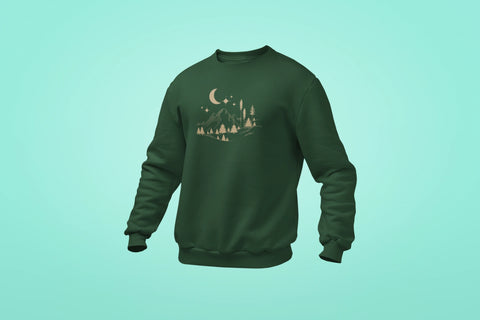 starry mountain unisex sweatshirt green