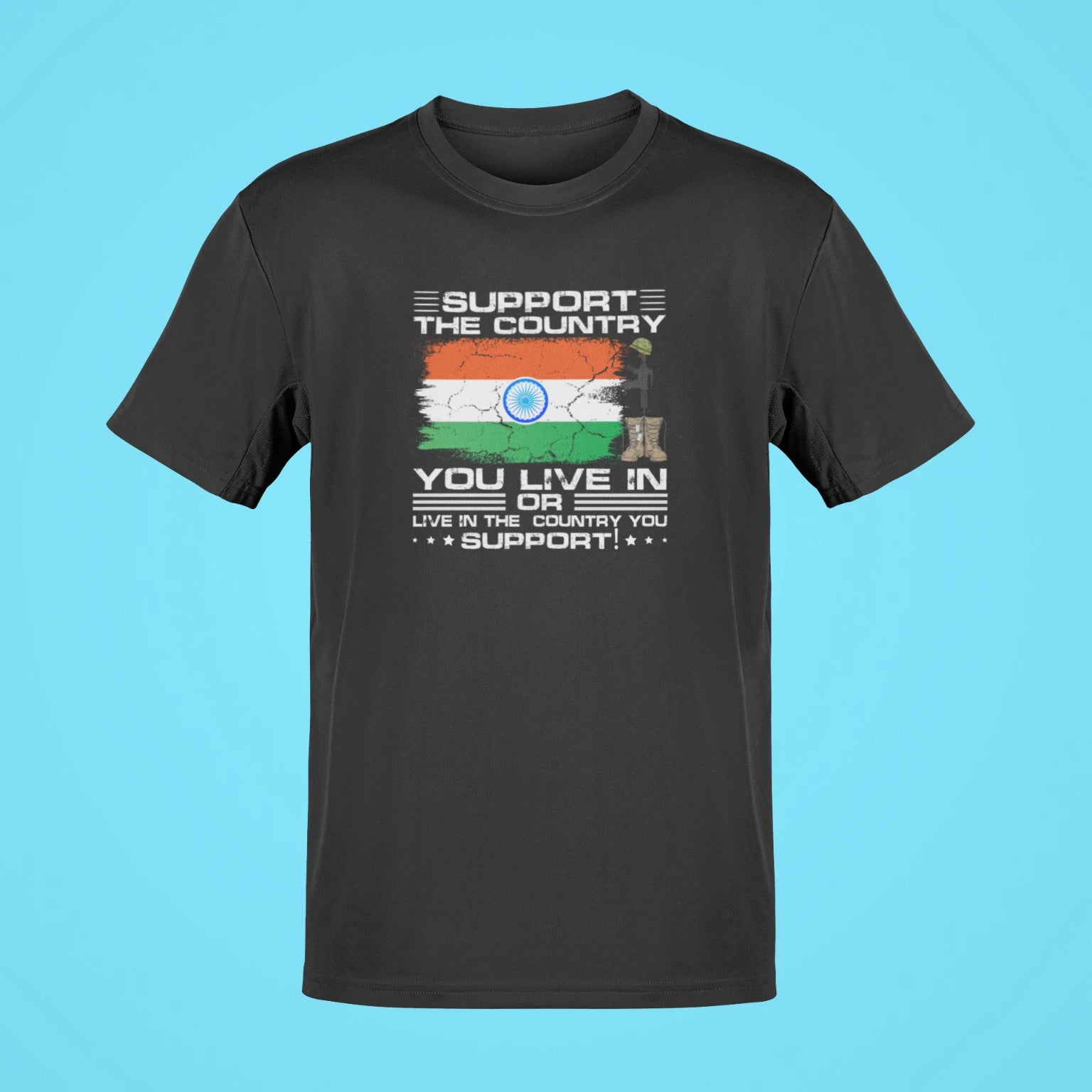 support the country you live in oversized t shirt black