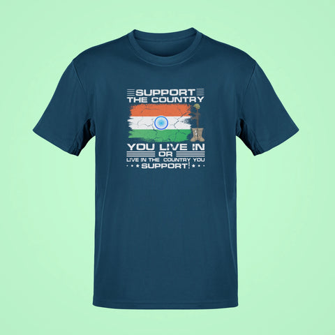 support the country you live in oversized t shirt navy blue