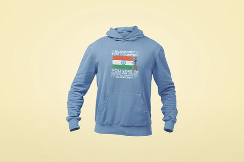 support the country you live in unisex hoodie baby blue