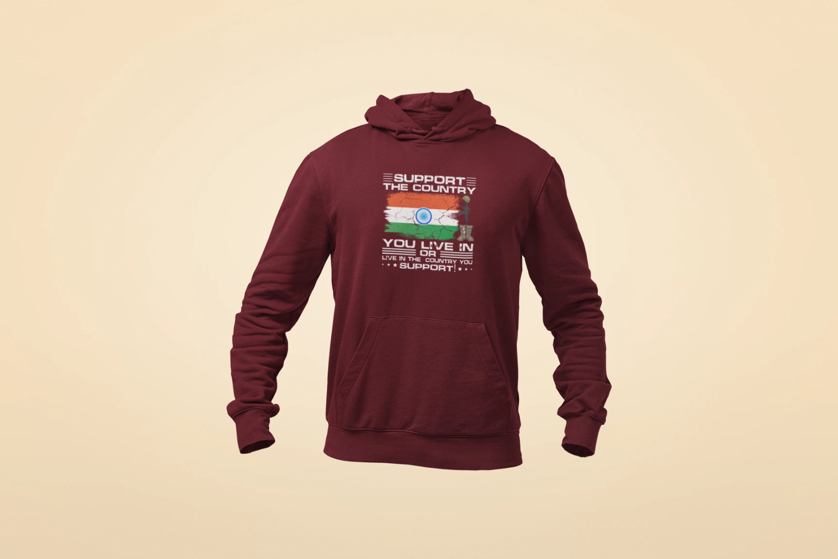 support the country you live in unisex hoodie maroon