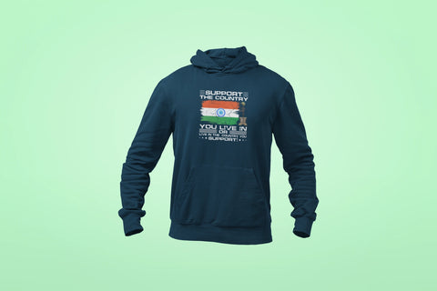 support the country you live in unisex hoodie navy blue