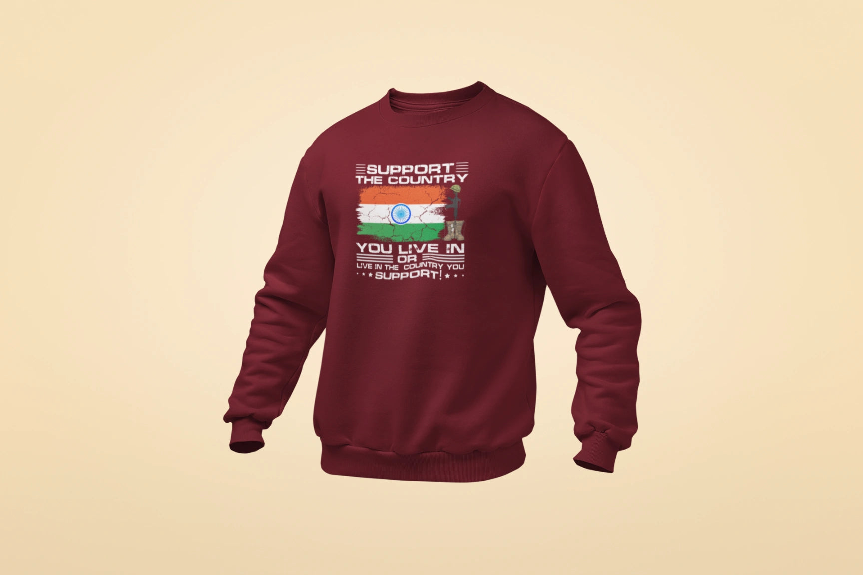 support the country you live in unisex sweatshirt maroon