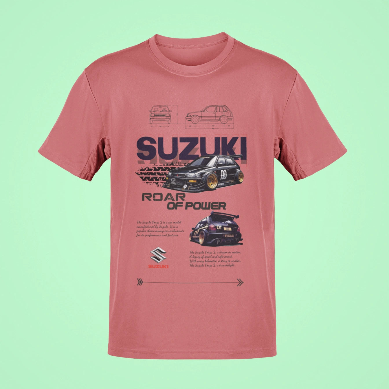 suzuki forza 2 oversized t shirt rose