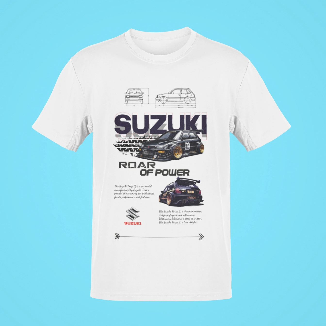 suzuki forza 2 oversized t shirt white