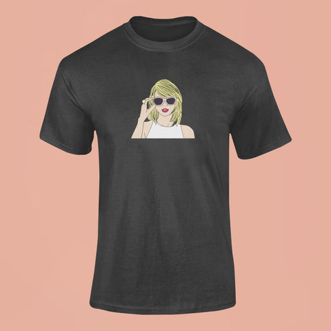taylor swift face cutout t shirt black