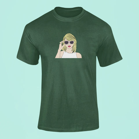 taylor swift face cutout t shirt green