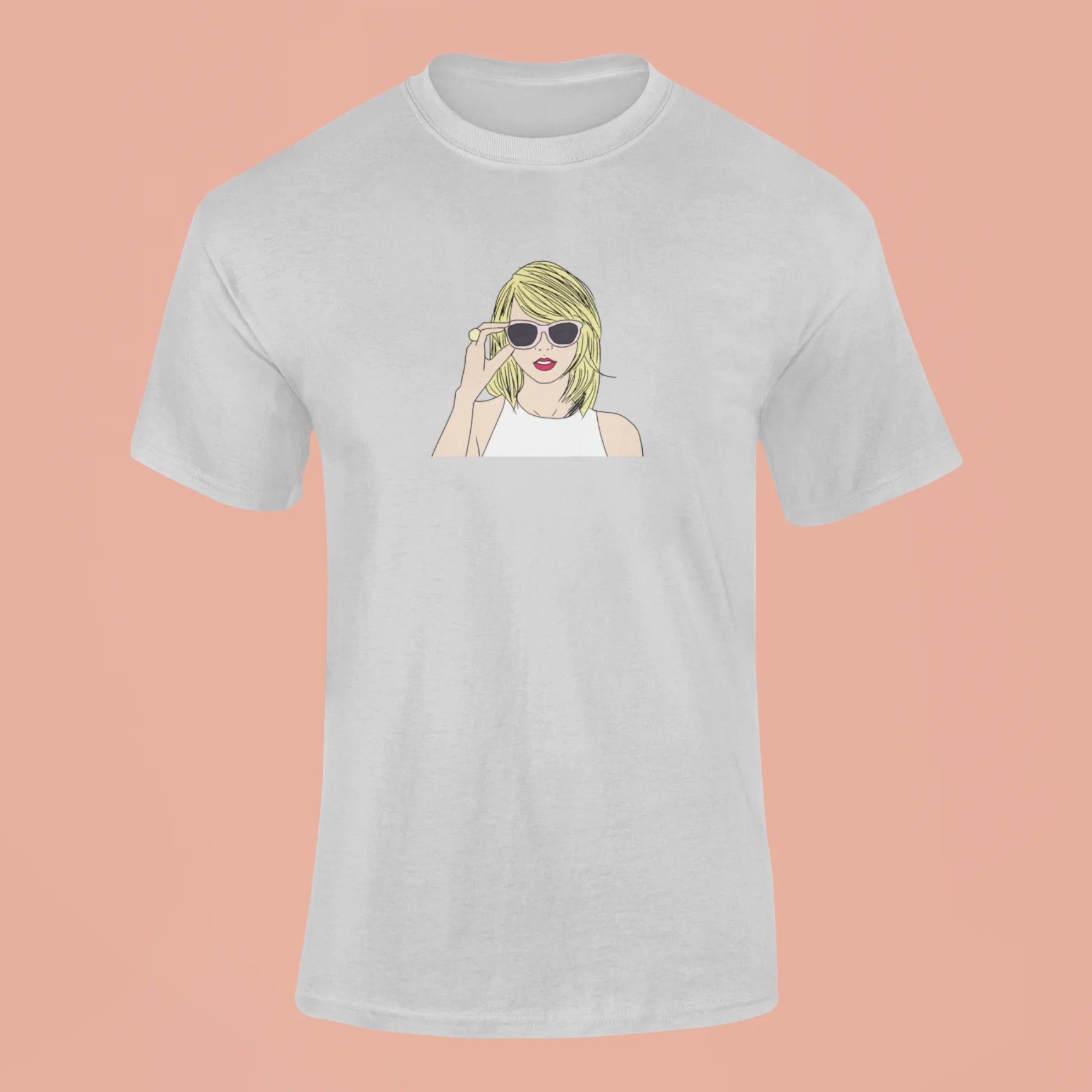 taylor swift face cutout t shirt grey