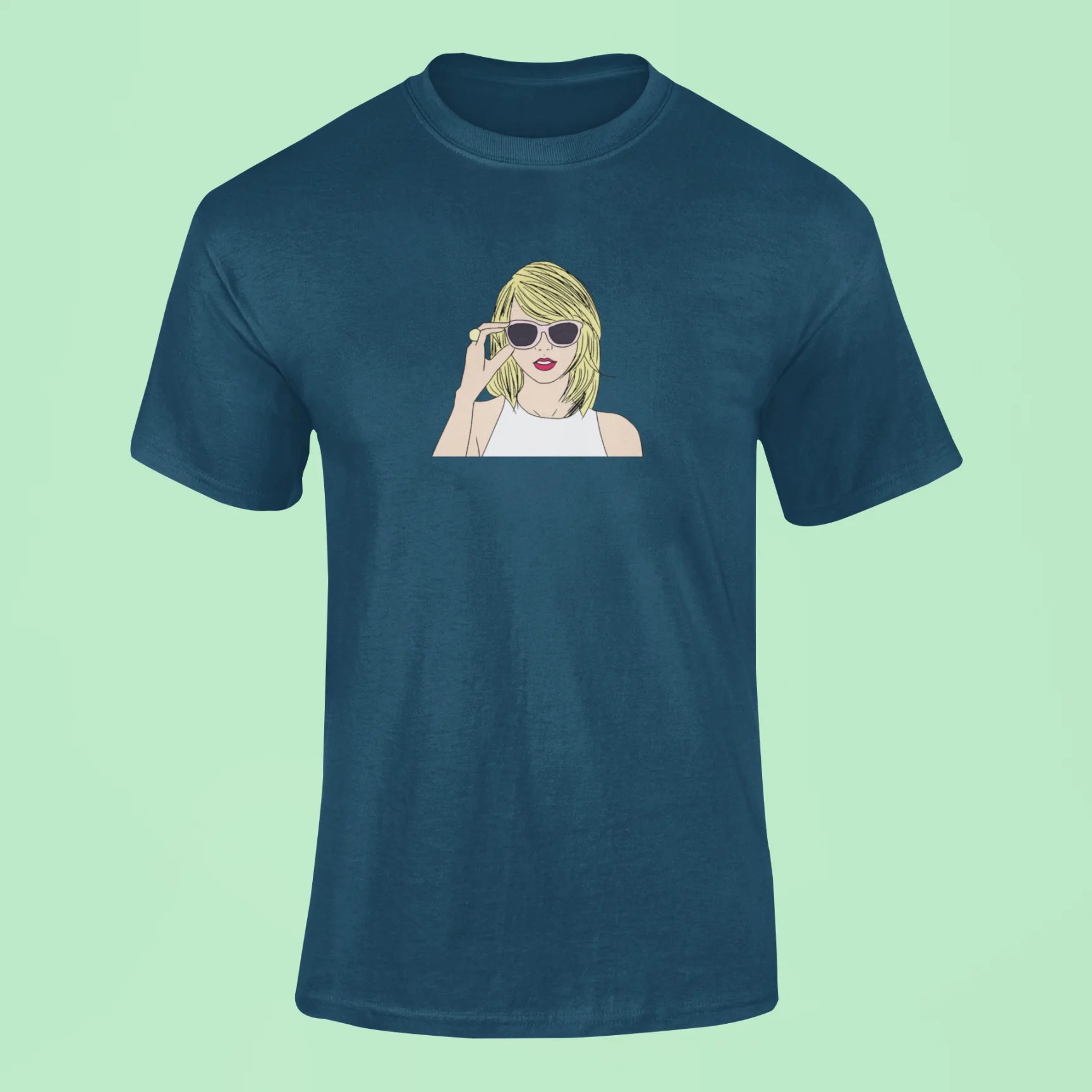 taylor swift face cutout t shirt navy blue