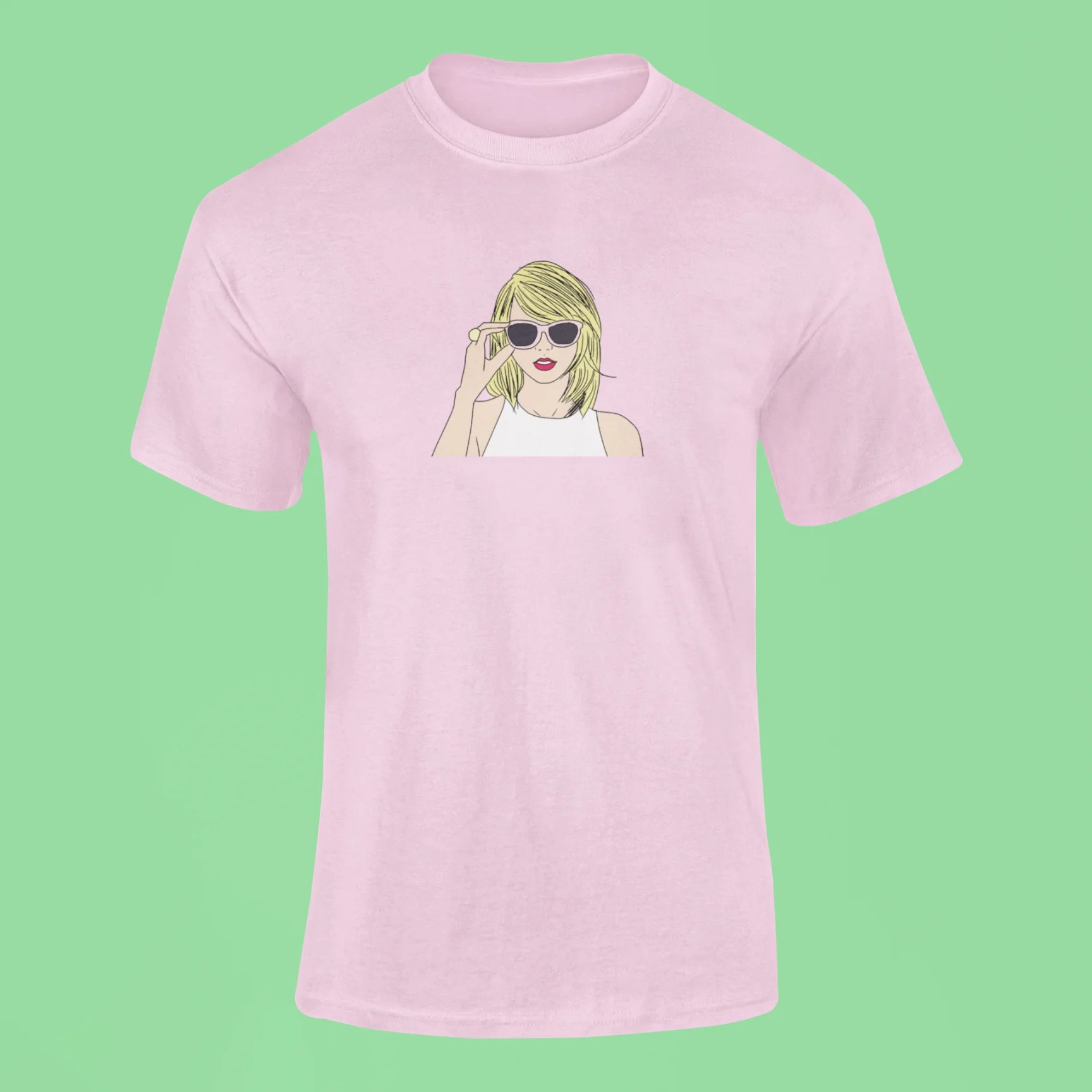 taylor swift face cutout t shirt pink