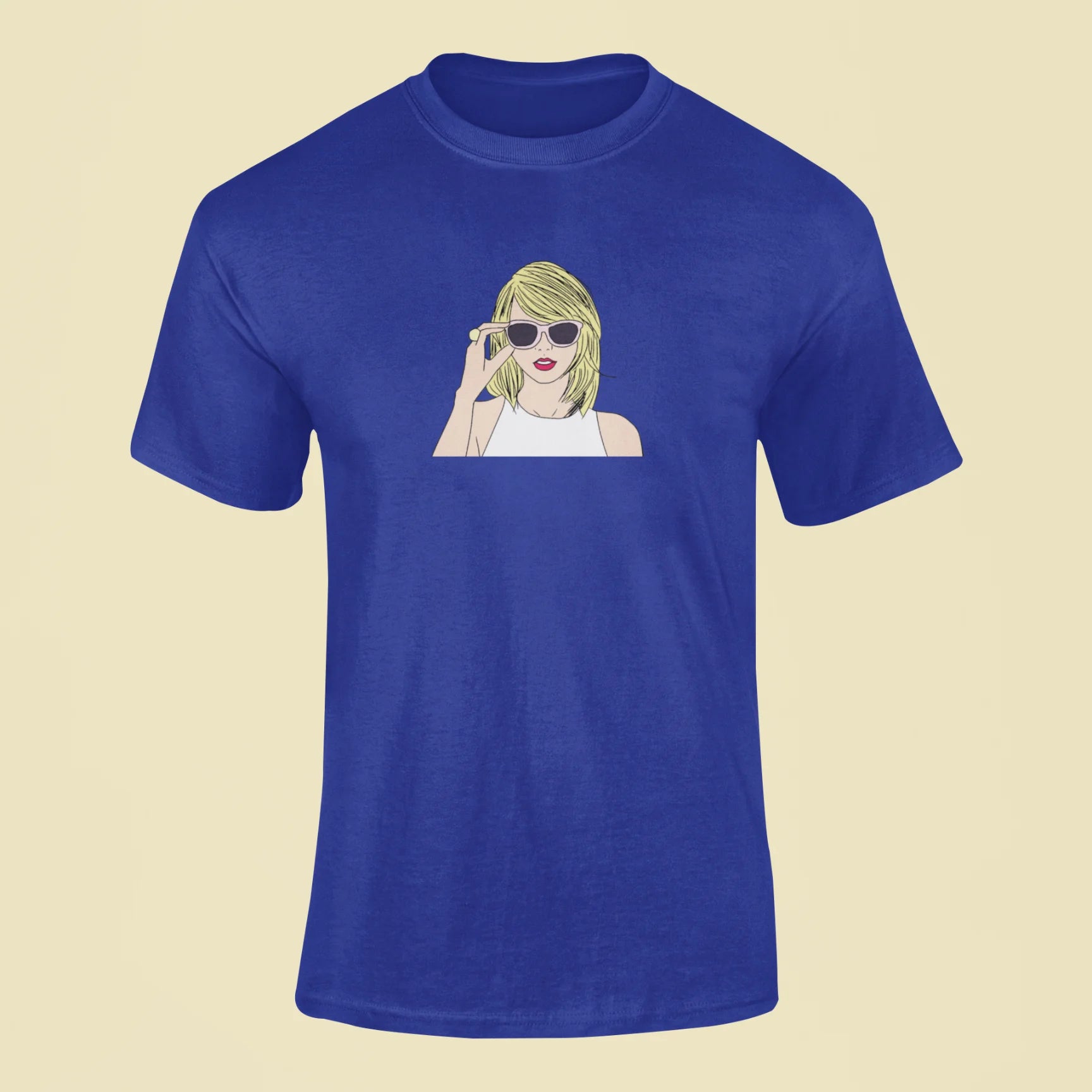 taylor swift face cutout t shirt royal blue