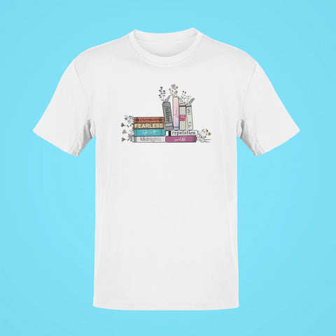 taylor swifts albums as books oversized t shirt white