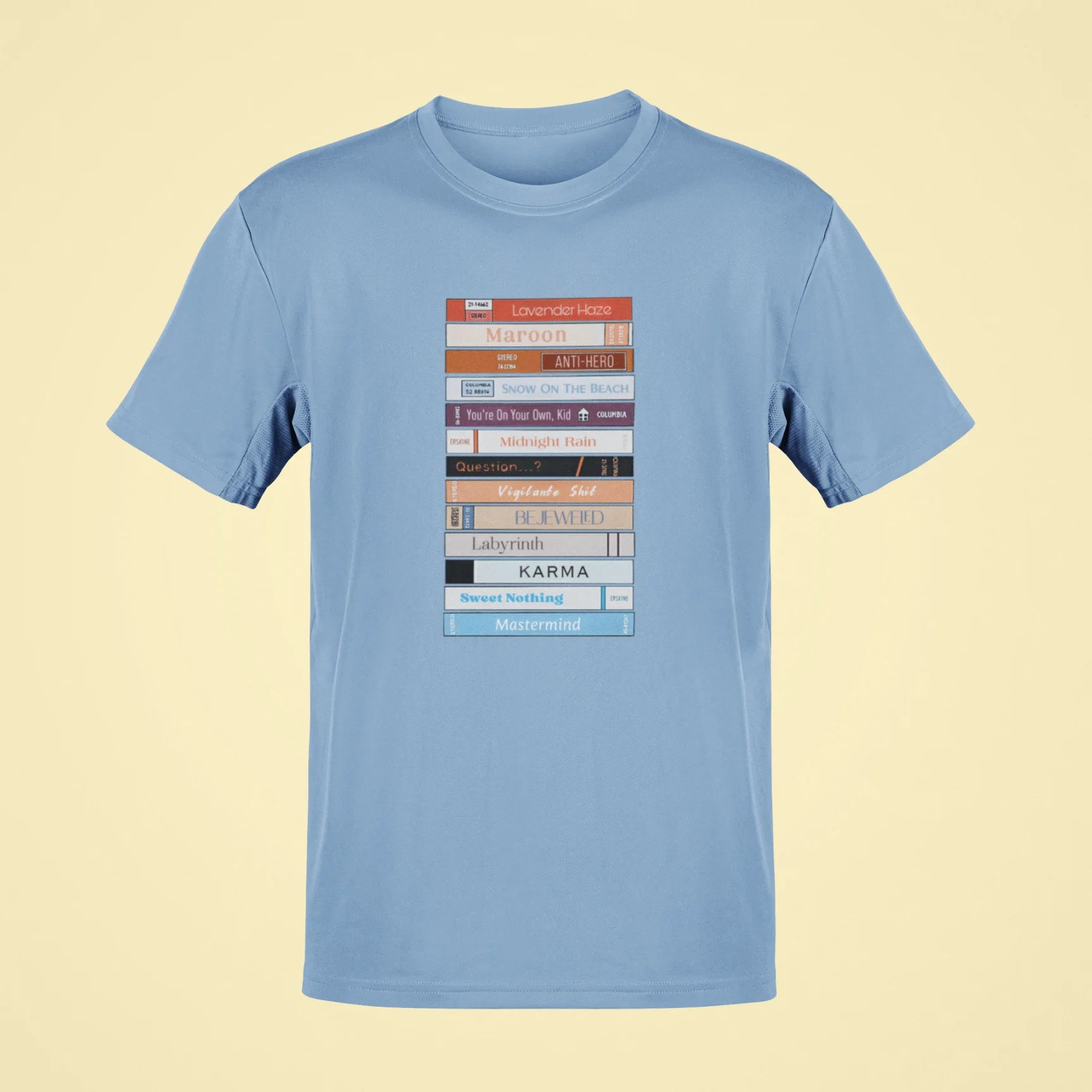 taylor swifts midnights bookshelf oversized t shirt baby blue