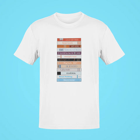 taylor swifts midnights bookshelf oversized t shirt white