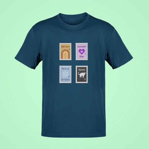 taylor swifts stamp oversized t shirt navy blue