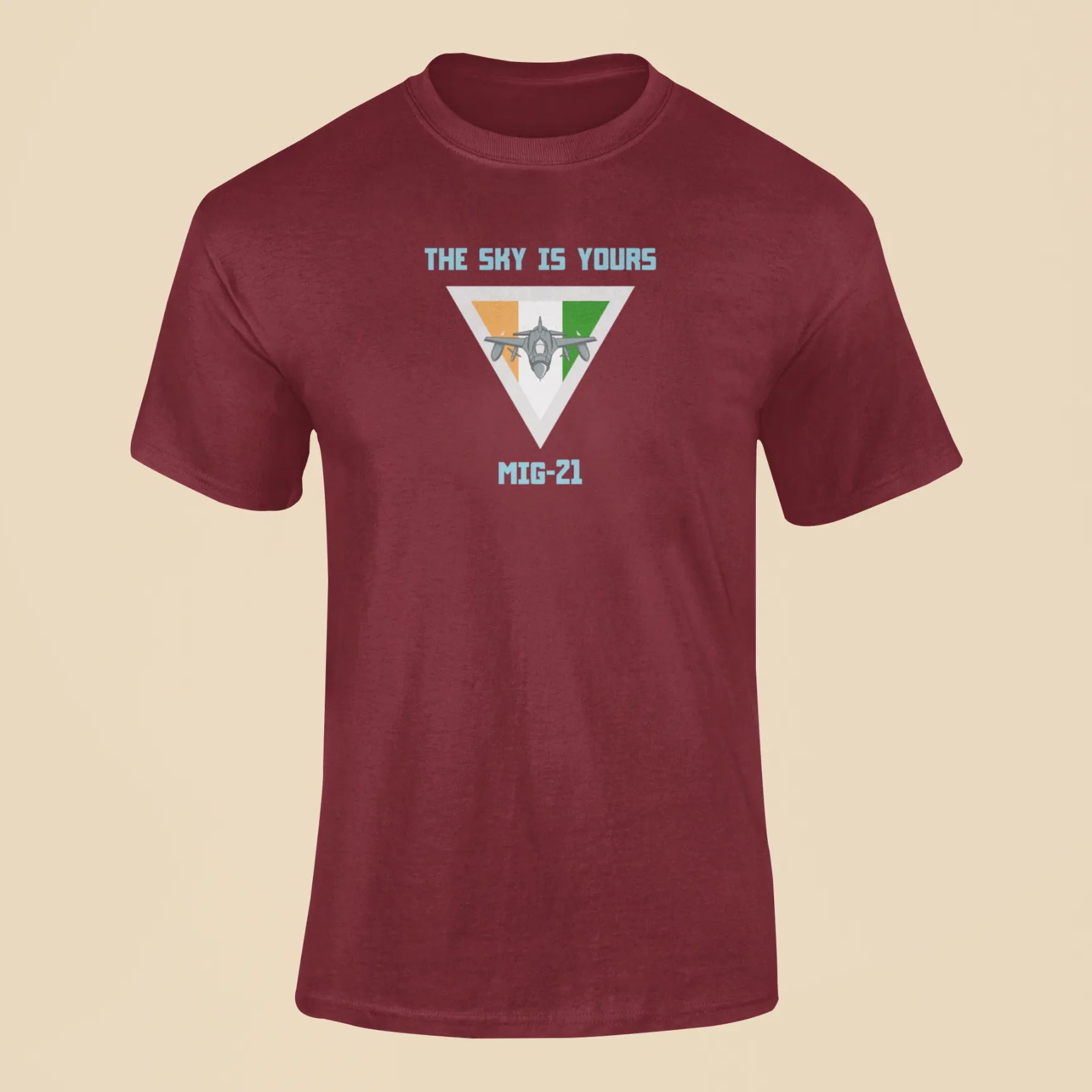 the sky is yours mig 21 t shirt maroon