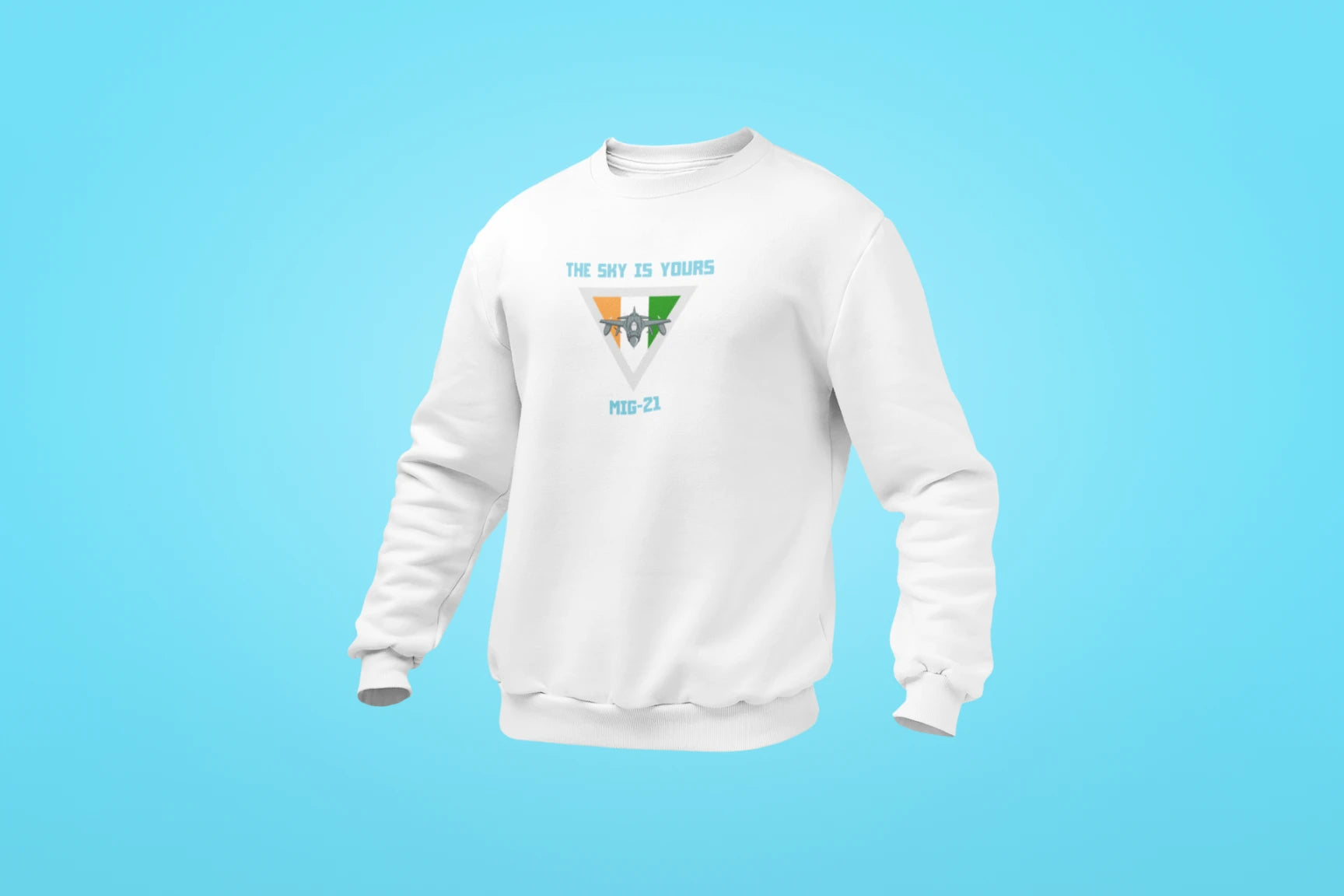 the sky is yours mig 21 unisex sweatshirt white