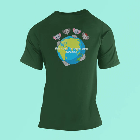 this could be para para paradise t shirt back green