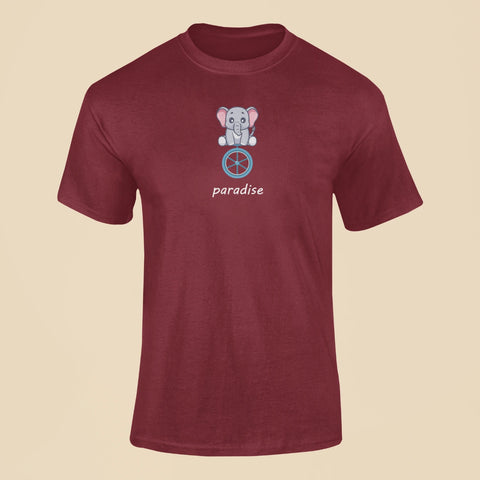 this could be para para paradise t shirt front maroon