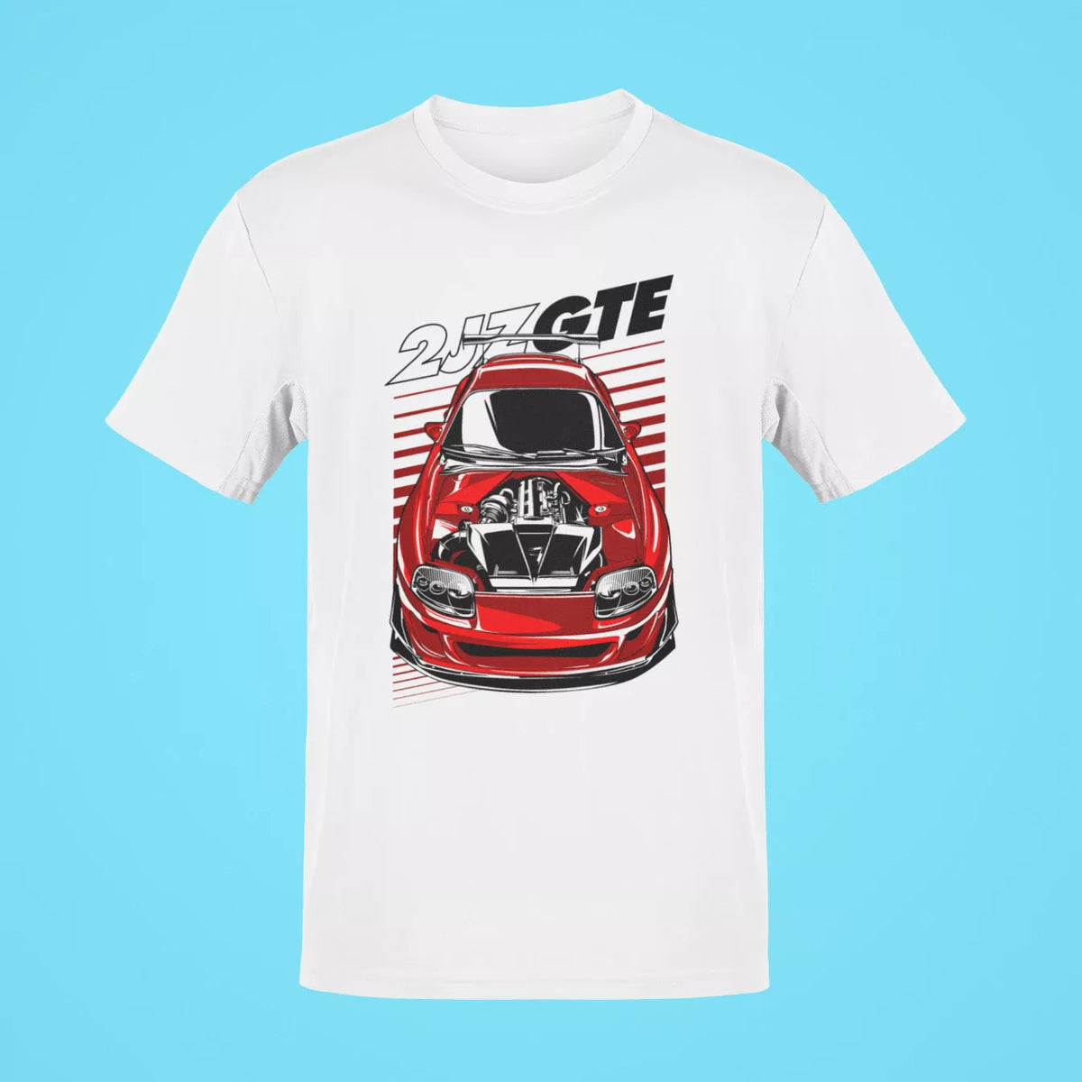 toyota supra 2jz gte engine oversized t shirt 2 white