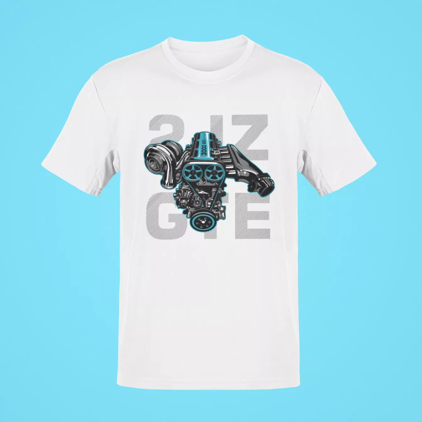 toyota supra 2jz gte engine oversized t shirt white