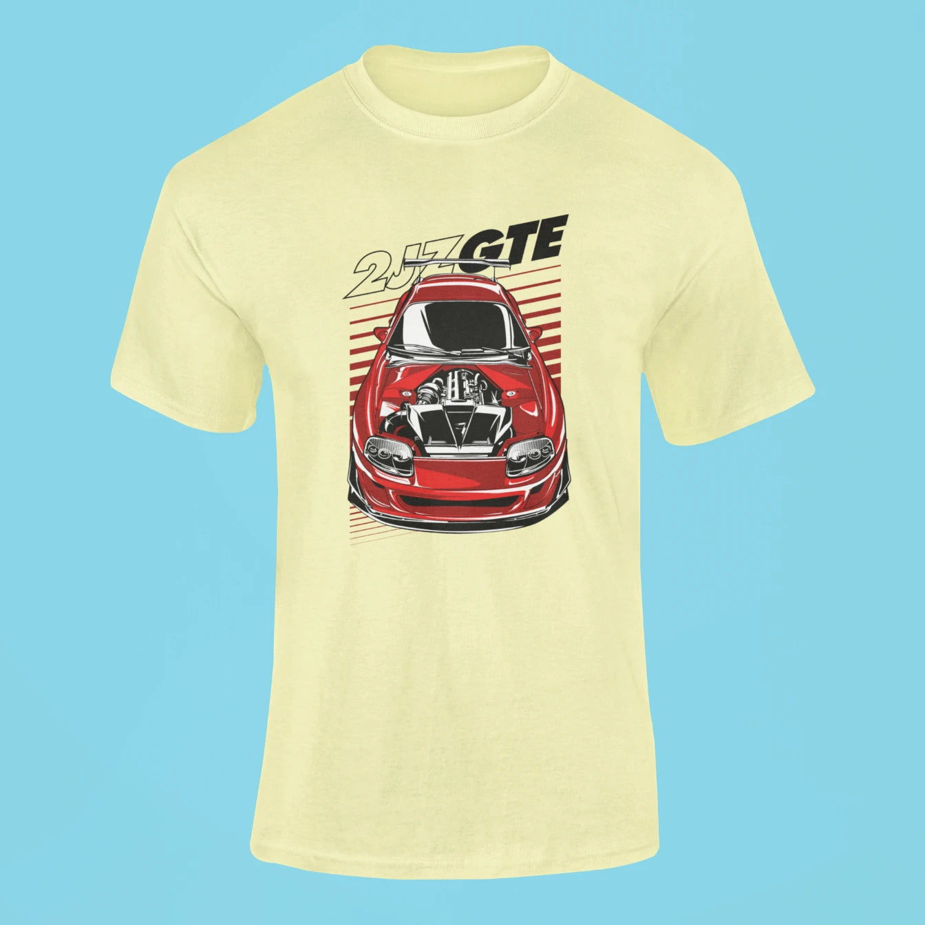 toyota supra 2jz gte engine t shirt 2 butter yellow