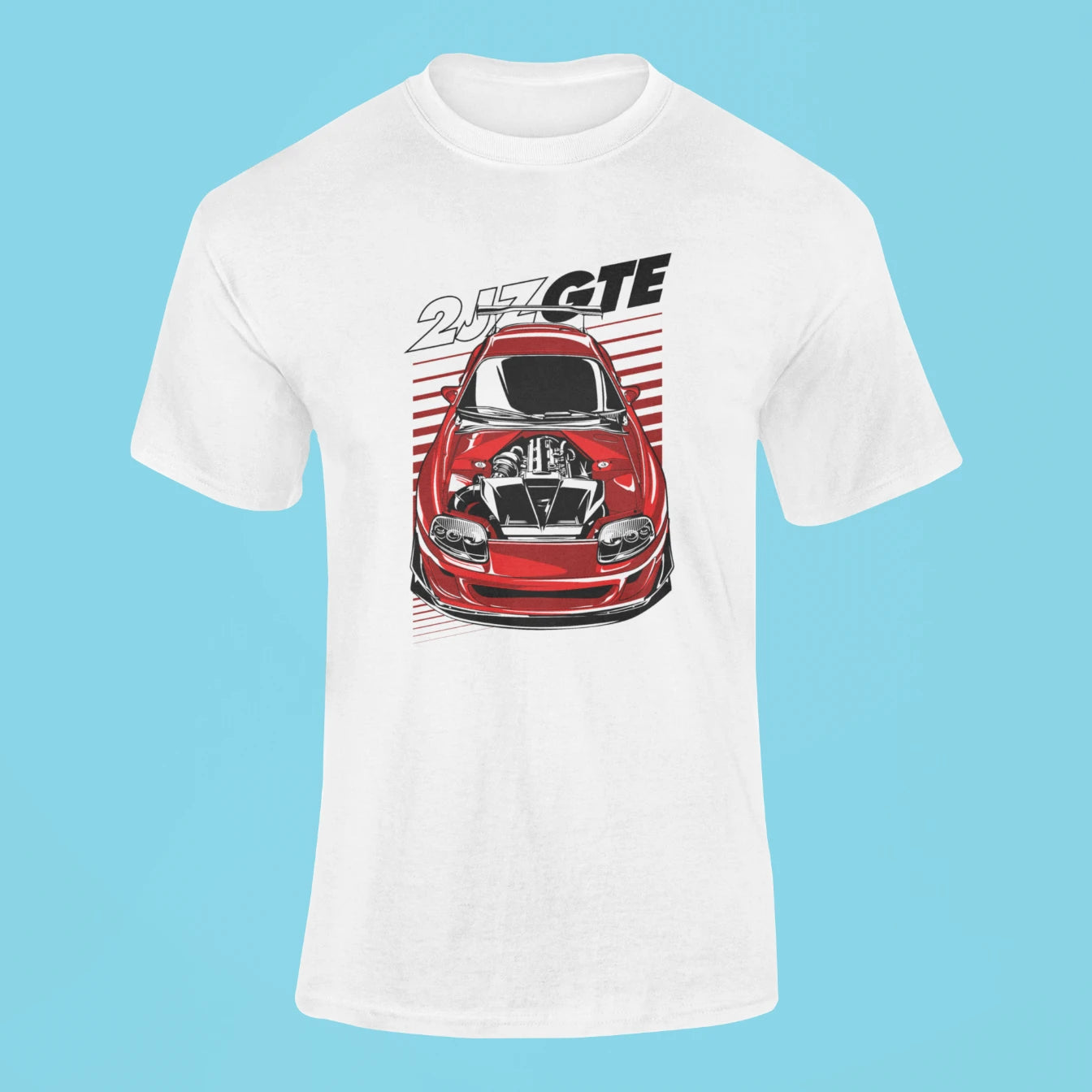 toyota supra 2jz gte engine t shirt 2 white