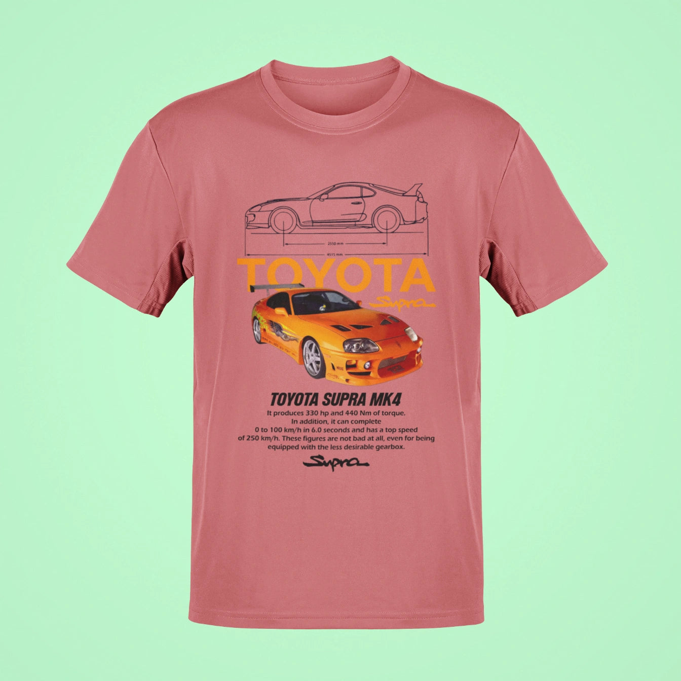 toyota supra mk4 oversized t shirt rose