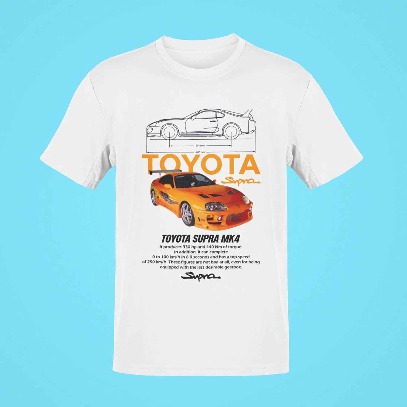 toyota supra mk4 oversized t shirt white