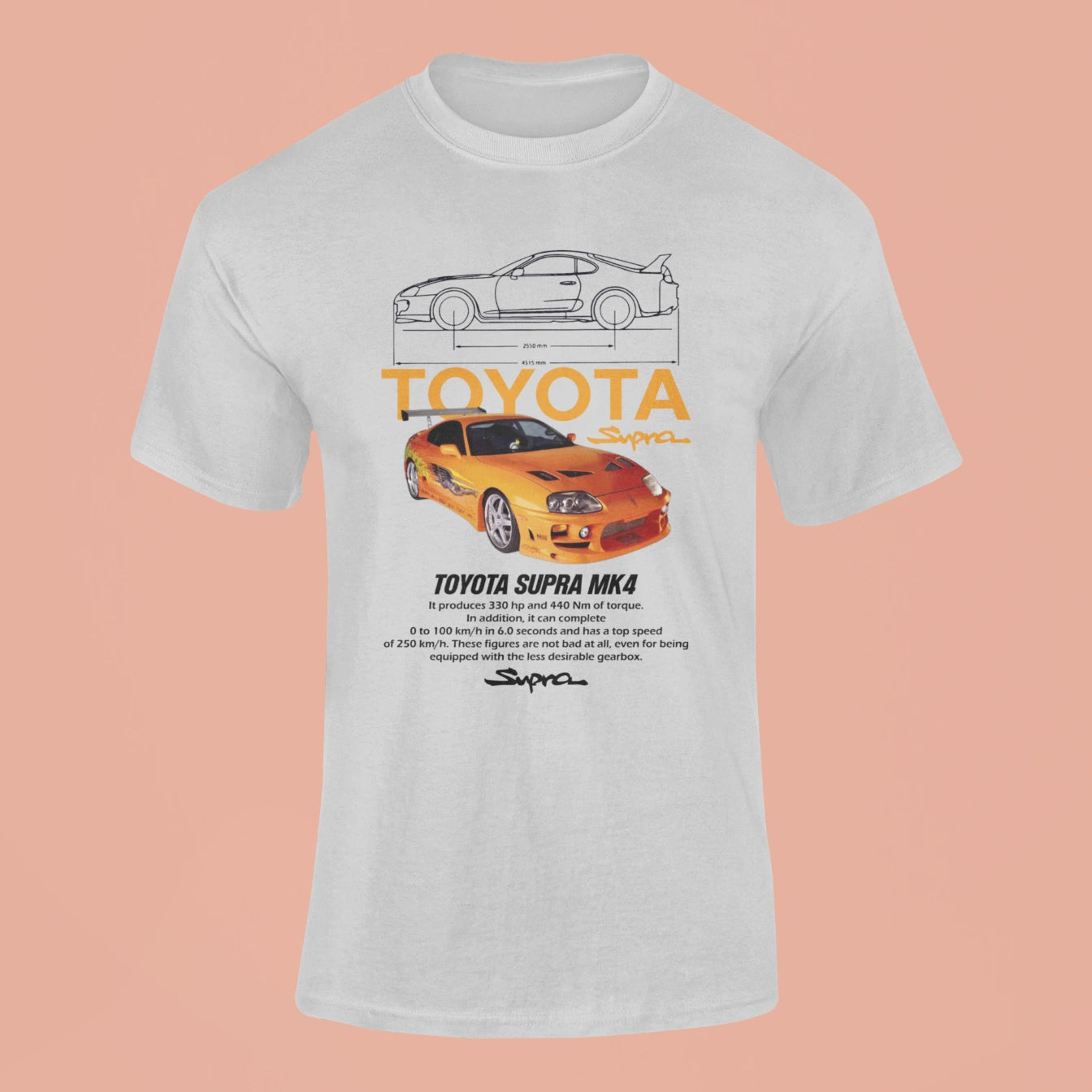 toyota supra mk4 t shirt grey