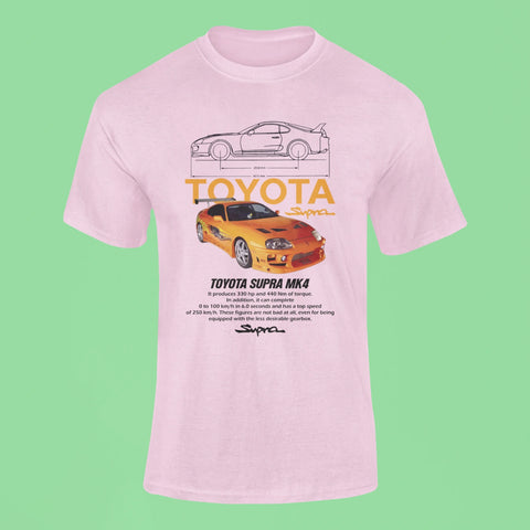 toyota supra mk4 t shirt pink