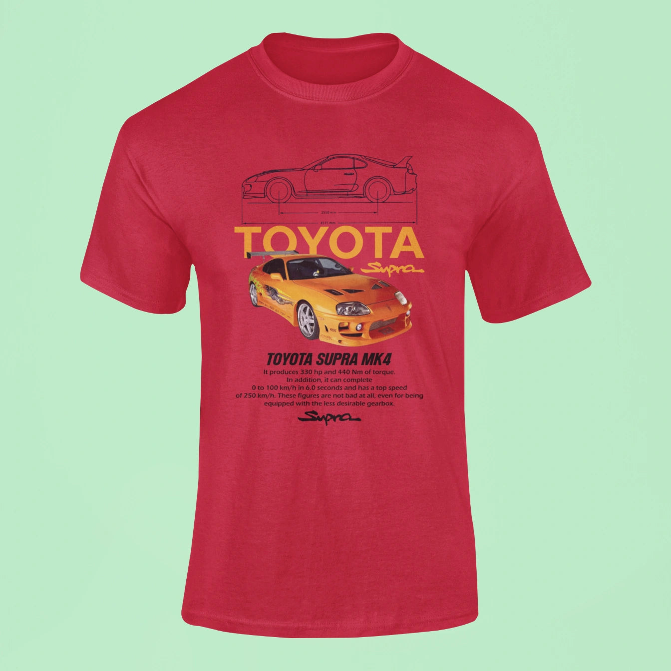 toyota supra mk4 t shirt red