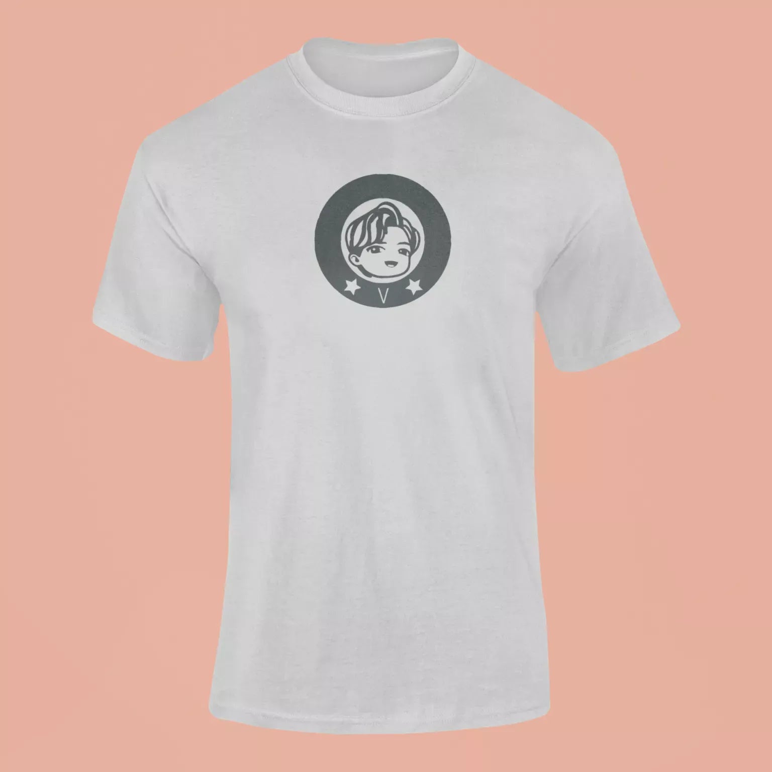 v baby face t shirt grey