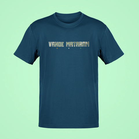 vande mataram oversized t shirt navy blue