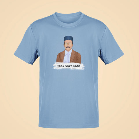 veer savarkar oversized t shirt baby blue