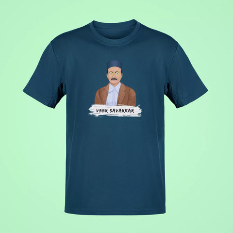 veer savarkar oversized t shirt navy blue