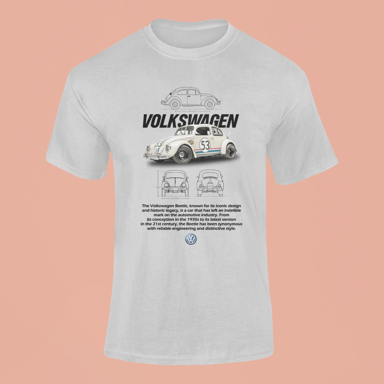 volkswagen beetle t shirt grey