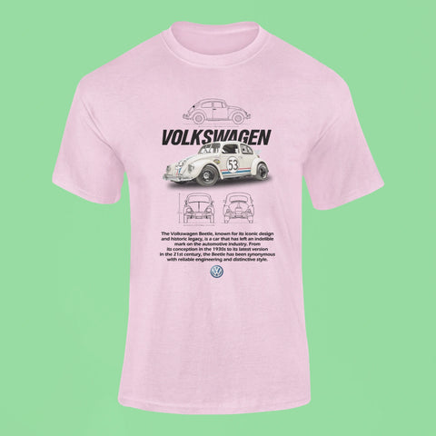 volkswagen beetle t shirt pink