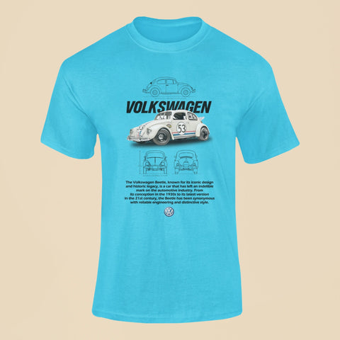 volkswagen beetle t shirt sky blue