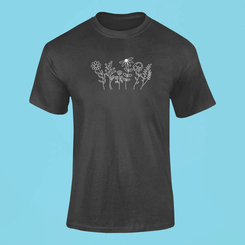 wild flowers t shirt black