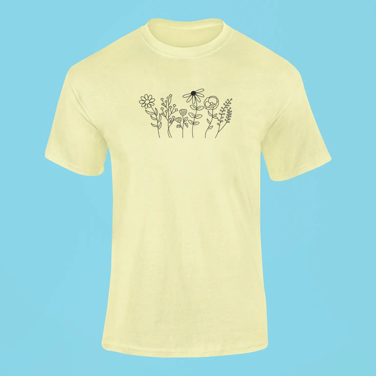 wild flowers t shirt butter yellow