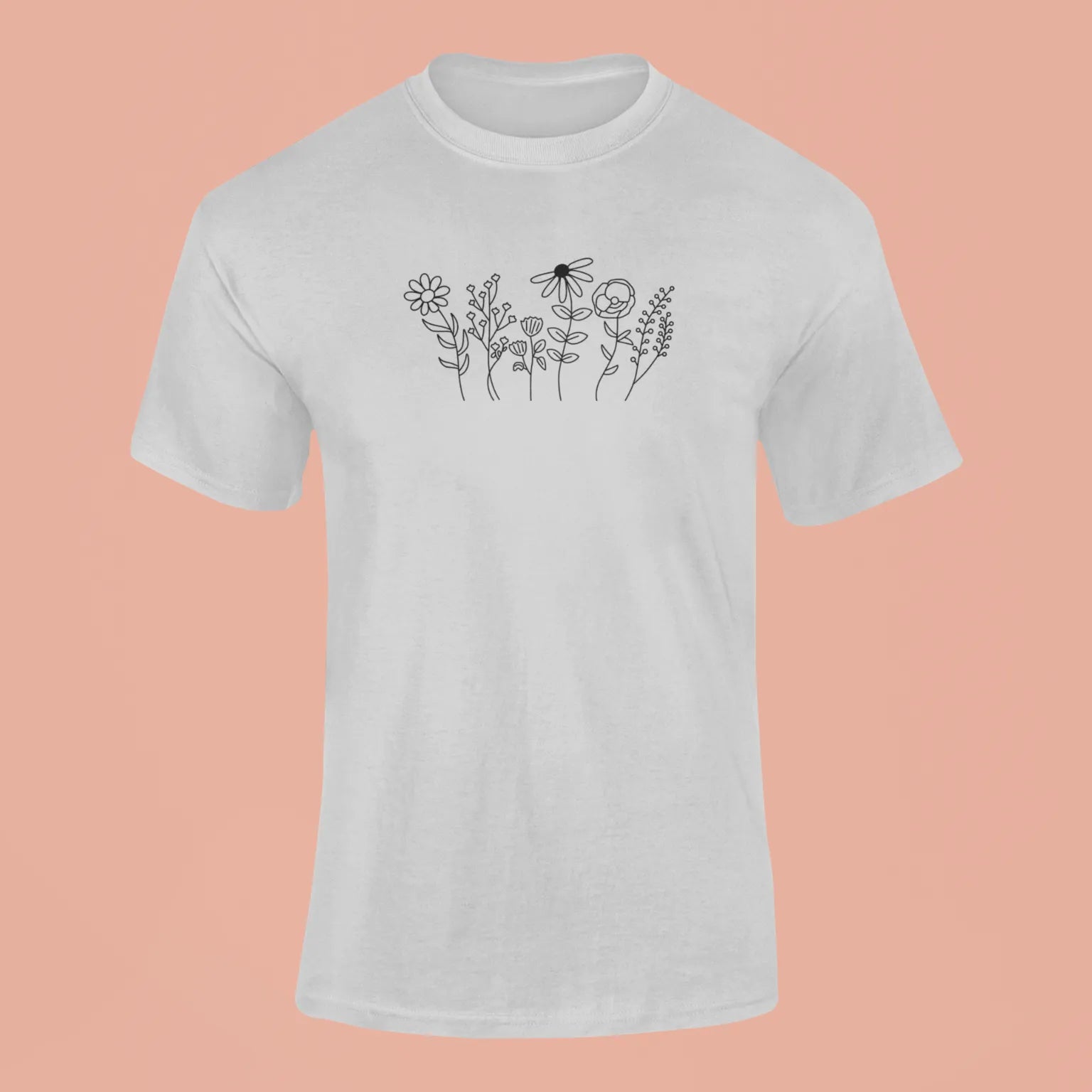 wild flowers t shirt grey