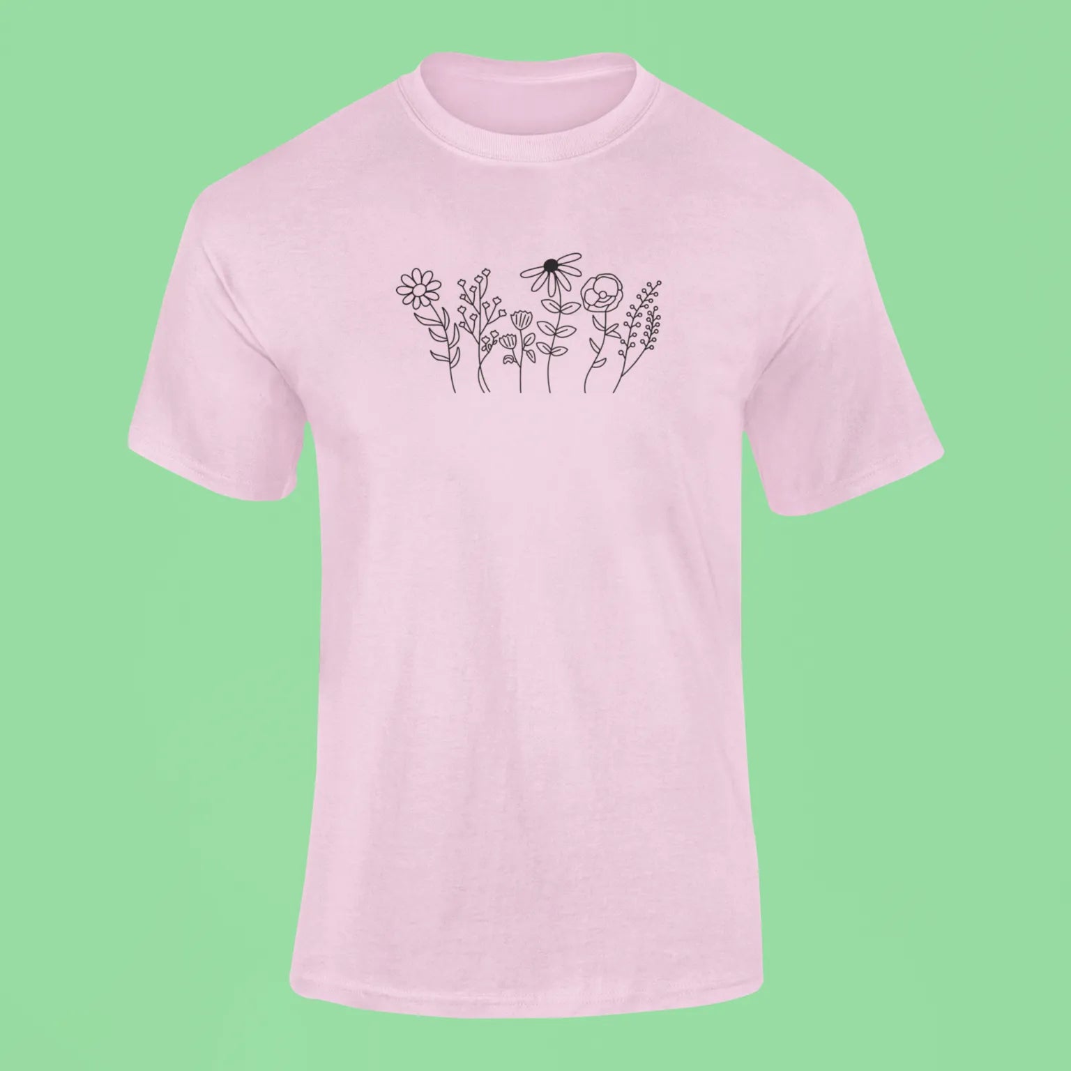 wild flowers t shirt pink