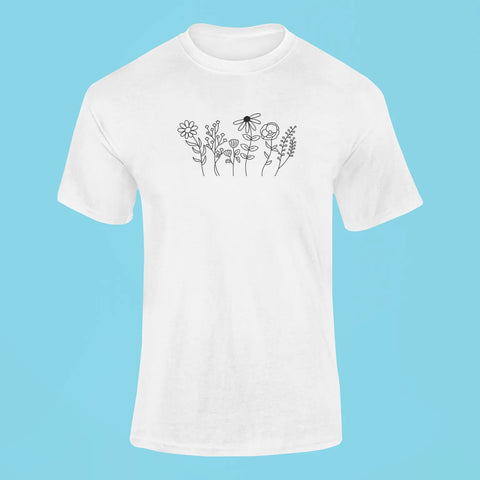 wild flowers t shirt white