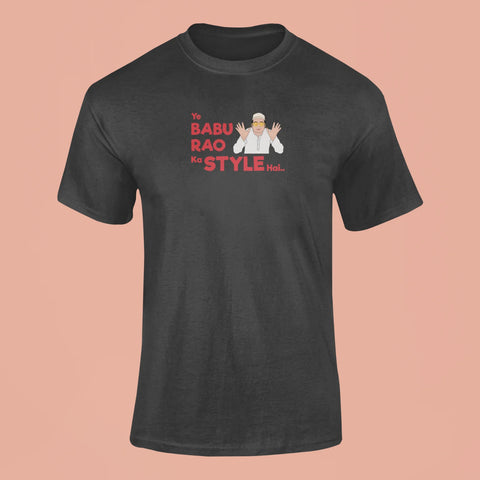 ye babu rao ka style hai t shirt black