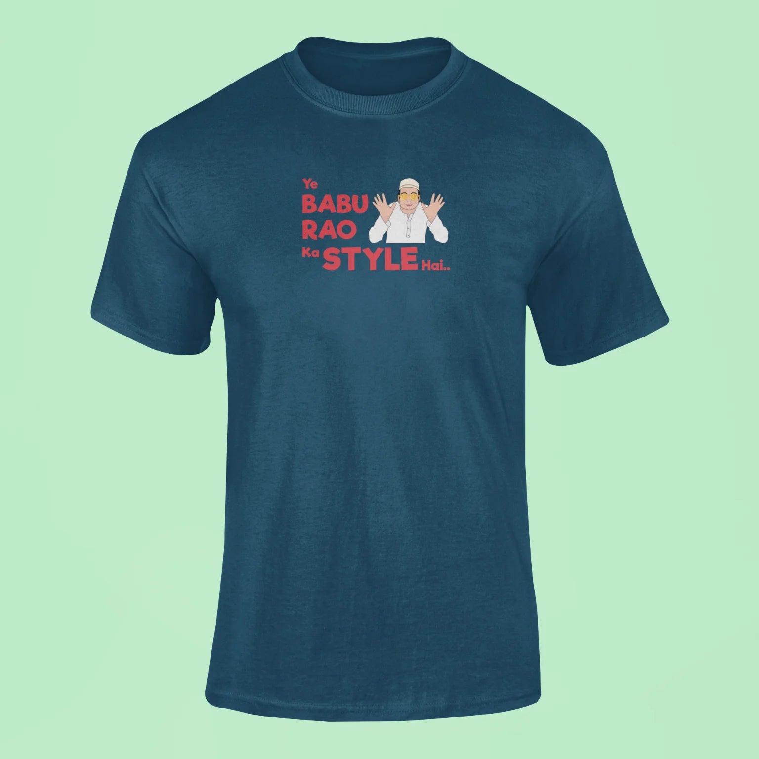 ye babu rao ka style hai t shirt navy blue