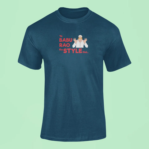 ye babu rao ka style hai t shirt navy blue